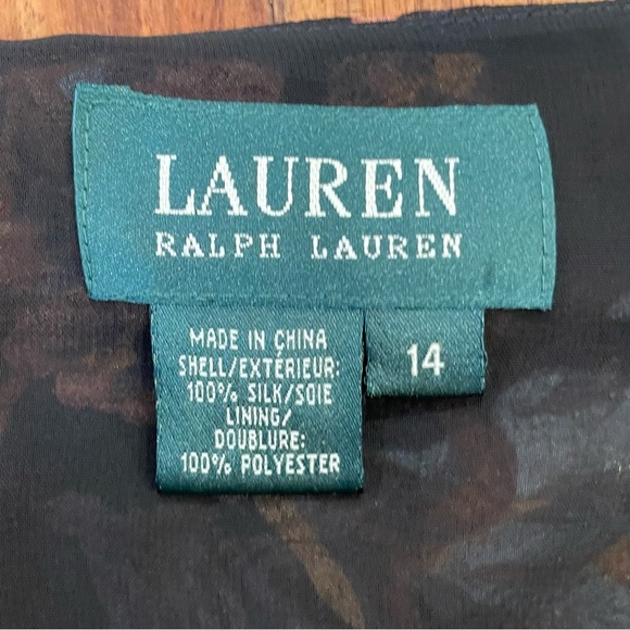 NWT Vintage Lauren Ralph Lauren 100% Silk Floral Print Midi Skirt Womens 14 Y2K. - Picture 9 of 10